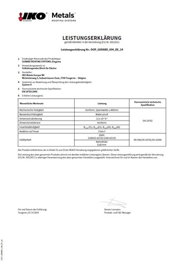 LEISTUNGSERKLÄRUNG: Eleganta